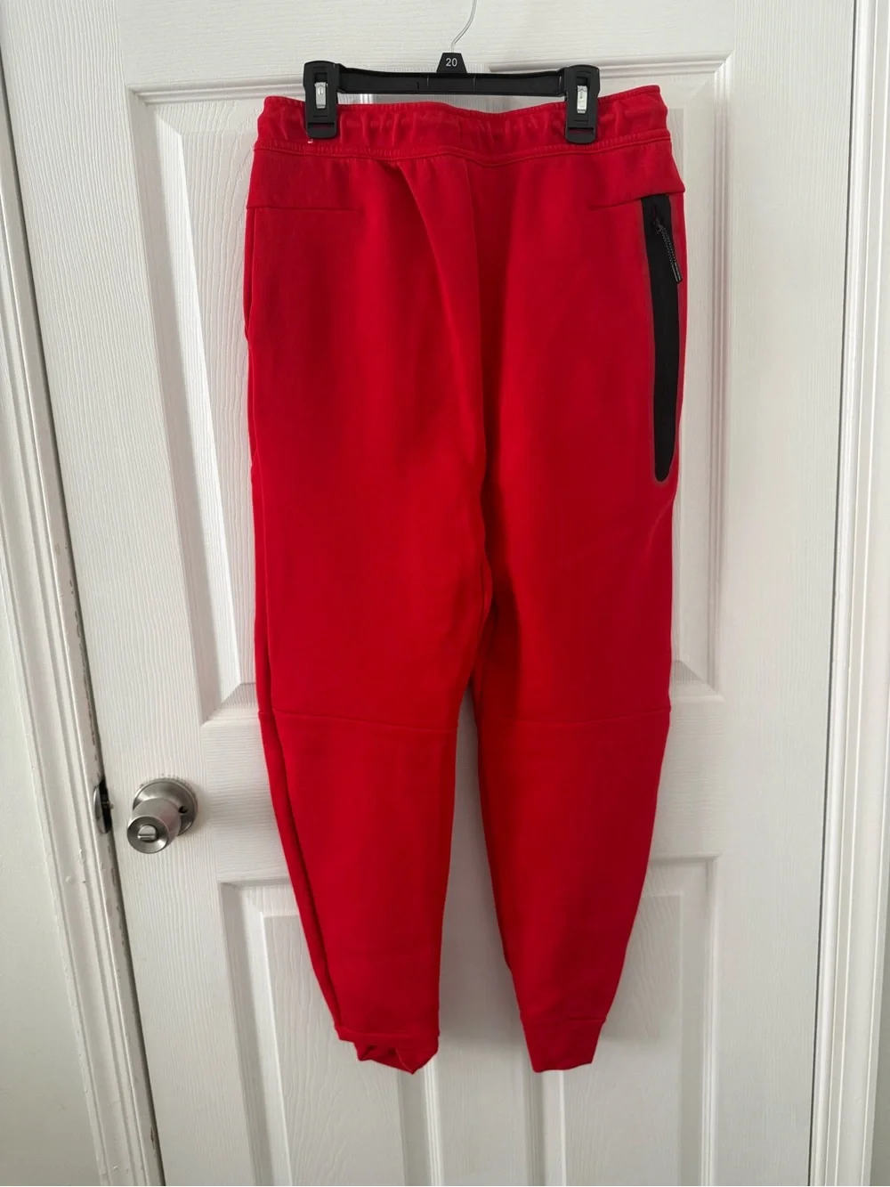 Nike Kids Red Fleece Joggers with Black Logo